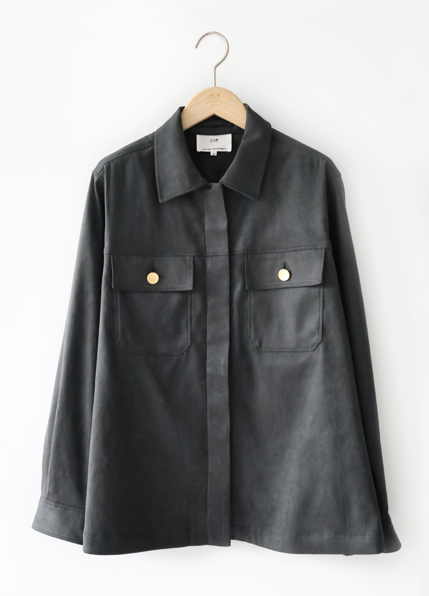 麂皮襯衫款外套